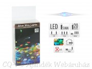 20 LEDes fényfüzér ezüstdrót színes beltéri 105cm elemes AX8703010