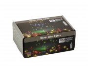 200 LEDes világító ezüstdrót függöny színes kül- és beltéri 2+5m AX8703520