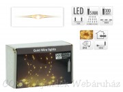 300 LEDes fényfüzér aranydrót háló meleg fehér AX8700530