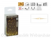 40 LEDes fényfüzér aranydrót háló extra melegfehér beltéri elemes 75cm AX8700100