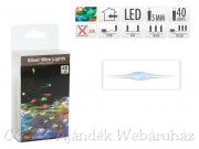 40 LEDes fényfüzér ezüstdrót színes elemes 205cm AX8703020