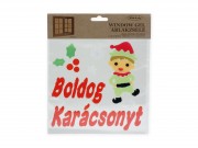 Ablakzselé Manó Boldog Karácsonyt 20cm 312861