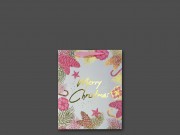 Ajándéktasak kicsi Merry Christmas arany/rózsaszín 11x5x13,5cm 371688