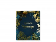 Ajándéktasak közepes Boldog Karácsonyt arany 18x10x23cm 371873