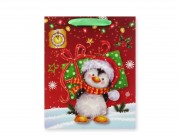 Ajándéktasak nagy pingvines karácsonyi 26x12x32cm 371716