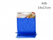 Ajándéktasak organza sötét kék 4db 14x17cm 627759