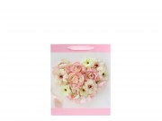 Ajándéktasak rózsaszín szív virág kicsi 11x5x13,5cm 338512