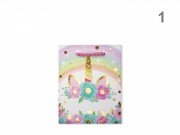 Ajándéktasak unicornis csillogó arany kicsi 11x7x14cm 654762 4f