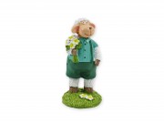 Bárány figura virággal 12cm 045521