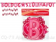 Betűfüzér számozható Boldog szülinapot pink 240x21cm M35910