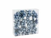 Bogyós drótos dekoráció kék 144db 1,5cm 055015