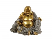 Buddha szobor barna/arany 21x17cm 6317