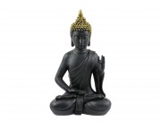 Buddha szobor fekete/arany 31cm 6355