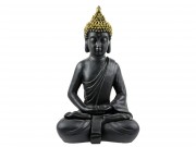 Buddha szobor fekete/arany 39cm 6366