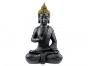 Buddha szobor fekete/arany 39cm 6378