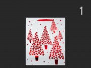 CQ00598 Ajándéktasak karácsonyi fényes piros/fehér közép 17,5x8x23,5cm 4f