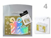 CQ00603 Ajándéktasak/díszdoboz karácsonyi fényes arany/ezüst 27x13x20cm 4f