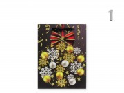 CQ00667 Karácsonyi dísztasak fekete/arany glitteres közép 18x8x23cm 4f