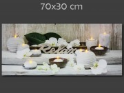 CQ00853 10 LEDes világító falikép fehér orchideás Relax 70x30cm