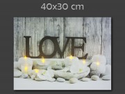 CQ00856 7 LEDes világító falikép Love 40x30cm