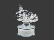 CQ01201 Lótusz kristály +kolibri 15cm