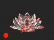 CQ01222 Lótusz kristály/70 piros 16x7cm