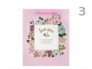 CQ01375 Ajándéktasak Love you virágos pasztell nagy 26x12x32cm 4f