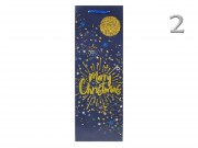 CQ01458 Karácsonyi dísztasak italos kék/arany glitteres 13x8,5x36cm 4f