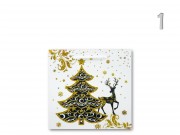 CQ01459 Karácsonyi dísztasak fekete/fehér/arany glitteres kicsi 15x6x14,5cm 4f