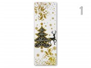 CQ01462 Karácsonyi dísztasak italos fekete/fehér/arany glitteres 13x8,5x36cm 4f
