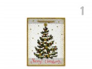 CQ01464 Karácsonyi dísztasak glitteres Merry Christmas közép 18x10x23cm 4f