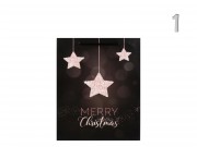 CQ01479 Karácsonyi dísztasak fekete/fehér glitteres közép 18x10x23cm 4f
