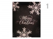 CQ01481 Karácsonyi dísztasak fekete/fehér glitteres óriás 31x12x44cm 4f
