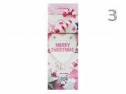CQ01485 Karácsonyi dísztasak italos rózsaszín glitteres 13x8,5x36cm 4f