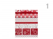 CQ01759 Karácsonyi dísztasak piros/fehér glitteres közép 18x10x23cm 4f