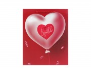 CQ02109 Ajándéktasak Nagyon szeretlek szíves lufis nagy 26x12,5x32cm
