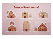 CQ02324 Lábtörlő Boldog Karácsonyt Mézeskalács házikók 60x40cm