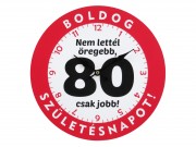 CQ02608 Falióra kerek 80 Boldog születésnapot 30cm