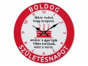CQ02609 Falióra kerek Boldog születésnapot tortás 30cm