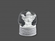 CQ02628 Havazós gömb fehér imádkozó angyalka 8,5cm 6db/dob