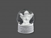 CQ02628 Havazós gömb fehér imádkozó angyalka 8,5cm