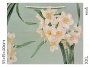 CQ02779 Ajándéktasak fekvő virágos XXL 55x15x40cm 4f