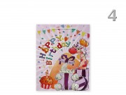 CQ02812 Ajándéktasak Happy Birthday állatos glitteres közép 18x8x23cm 4f