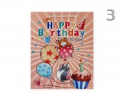 CQ02813 Ajándéktasak Happy Birthday állatos glitteres nagy 26x10x32cm 4f