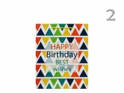 CQ02832 Ajándéktasak Happy Birthday színes glitteres közép 18x10x23cm 4f