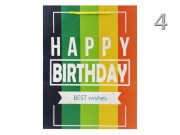 CQ02834 Ajándéktasak Happy Birthday színes glitteres óriás 31x12x44cm 4f