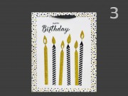 CQ02880 Ajándéktasak Happy Birthday fekete/fehér/arany nagy 26x11x32cm 4f