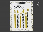 CQ02881 Ajándéktasak Happy Birthday fekete/fehér/arany óriás 30x12x42cm 4f