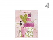 CQ02899 Ajándéktasak Happy Birthday rózsaszín/arany közép 18x8x23cm 4f