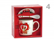 CQ03278 Bögre 3,5dl +kiskanál +tányér Love díszdobozban 4f